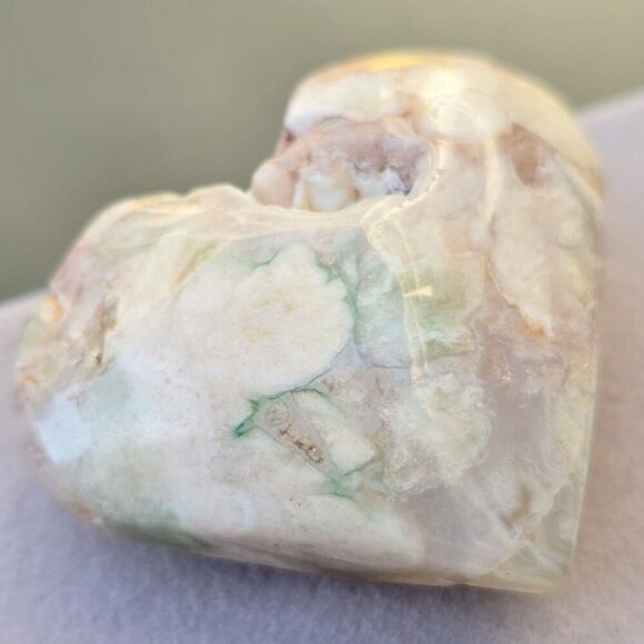 Cherry Blossom Agate Heart Crystal ✦ 41g Polished Healing Stone ✦ One-of-a-Kind - Picture 11 of 15